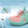 WateLves Toddler/Little/Big/Kid Water Shoes Wide Barefoot Aqua Athletic Sneakers Girls Boys Hiking Beach Swim Fast Dry Shoes Built-in Heel Grips(Pink Green)