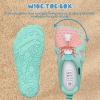 WateLves Toddler/Little/Big/Kid Water Shoes Wide Barefoot Aqua Athletic Sneakers Girls Boys Hiking Beach Swim Fast Dry Shoes Built-in Heel Grips(Pink Green)