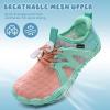 WateLves Toddler/Little/Big/Kid Water Shoes Wide Barefoot Aqua Athletic Sneakers Girls Boys Hiking Beach Swim Fast Dry Shoes Built-in Heel Grips(Pink Green)