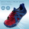 WateLves Toddler/Little/Big/Kid Water Shoes Wide Barefoot Aqua Athletic Sneakers Girls Boys Hiking Beach Swim Fast Dry Shoes Built-in Heel Grips(Red Blue)