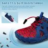 WateLves Toddler/Little/Big/Kid Water Shoes Wide Barefoot Aqua Athletic Sneakers Girls Boys Hiking Beach Swim Fast Dry Shoes Built-in Heel Grips(Red Blue)