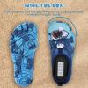 WateLves Toddler/Little/Big/Kid Water Shoes Wide Barefoot Aqua Athletic Sneakers Girls Boys Hiking Beach Swim Fast Dry Shoes Built-in Heel Grips(Shark Blue)