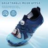WateLves Toddler/Little/Big/Kid Water Shoes Wide Barefoot Aqua Athletic Sneakers Girls Boys Hiking Beach Swim Fast Dry Shoes Built-in Heel Grips(Shark Blue)