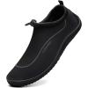 WateLves Water Shoes Womens Mens Multi-Purpose Barefoot Shoes Beach Swim Yoga Aqua Socks with Adjustable Buckle Thick Sole for Indoor Outdoor(Black)
