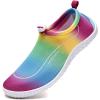 WateLves Water Shoes Womens Mens Multi-Purpose Barefoot Shoes Beach Swim Yoga Aqua Socks with Adjustable Buckle Thick Sole for Indoor Outdoor(Rainbow)