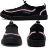 WateLves Water Shoes for Men and Women – Quick-Dry Multi-Purpose Casual Water Sneakers Slip-On with Drainage Holes – Lightweight, Non-Slip Aqua Shoes for Outdoor Water Sports(Black/Pink)