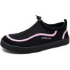 WateLves Water Shoes for Men and Women – Quick-Dry Multi-Purpose Casual Water Sneakers Slip-On with Drainage Holes – Lightweight, Non-Slip Aqua Shoes for Outdoor Water Sports(Black/Pink)
