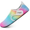 WateLves Water Shoes for Women Men Swim Beach Aqua Socks Quick Dry Barefoot House Slippers Travel Shoes with Adjustable Magic Tape for Pool Diving Boating Yoga Surf(B-colorful)