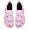 WateLves Water Shoes for Women Men Swim Beach Aqua Socks Quick Dry Barefoot House Slippers Travel Shoes with Adjustable Magic Tape for Pool Diving Boating Yoga Surf(A-pink)