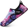 WateLves Water Shoes for Women Men Swim Beach Aqua Socks Quick Dry Barefoot House Slippers Travel Shoes with Adjustable Magic Tape for Pool Diving Boating Yoga Surf(B-dye Blue)