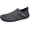WateLves Water Shoes for Women Men Swim Beach Aqua Socks Quick Dry Barefoot House Slippers Travel Shoes with Adjustable Magic Tape for Pool Diving Boating Yoga Surf(B-dark Grey)