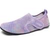 WateLves Water Shoes for Women Men Swim Beach Aqua Socks Quick Dry Barefoot House Slippers Travel Shoes with Adjustable Magic Tape for Pool Diving Boating Yoga Surf(B-scale Purple)