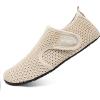WateLves Water Shoes for Women Men Swim Beach Aqua Socks Quick Dry Barefoot House Slippers Travel Shoes with Adjustable Magic Tape for Pool Diving Boating Yoga Surf(A-beige)
