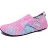 WateLves Water Shoes for Women Men Swim Beach Aqua Socks Quick Dry Barefoot House Slippers Travel Shoes with Adjustable Magic Tape for Pool Diving Boating Yoga Surf(B-scale Pink)
