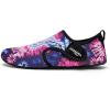 WateLves Water Shoes for Women Men Swim Beach Aqua Socks Quick Dry Barefoot House Slippers Travel Shoes with Adjustable Magic Tape for Pool Diving Boating Yoga Surf(B-dye Blue)