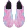 WateLves Water Shoes for Women Men Swim Beach Aqua Socks Quick Dry Barefoot House Slippers Travel Shoes with Adjustable Magic Tape for Pool Diving Boating Yoga Surf(B-scale Pink)