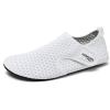 WateLves Water Shoes for Women Men Swim Beach Aqua Socks Quick Dry Barefoot House Slippers Travel Shoes with Adjustable Magic Tape for Pool Diving Boating Yoga Surf(B-white)