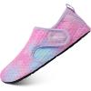 WateLves Water Shoes for Women Men Swim Beach Aqua Socks Quick Dry Barefoot House Slippers Travel Shoes with Adjustable Magic Tape for Pool Diving Boating Yoga Surf(B-scale Pink)