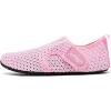 WateLves Water Shoes for Women Men Swim Beach Aqua Socks Quick Dry Barefoot House Slippers Travel Shoes with Adjustable Magic Tape for Pool Diving Boating Yoga Surf(A-pink)