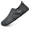 WateLves Water Shoes for Women Men Swim Beach Aqua Socks Quick Dry Barefoot House Slippers Travel Shoes with Adjustable Magic Tape for Pool Diving Boating Yoga Surf(B-dark Grey)