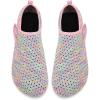 WateLves Water Shoes for Women Men Swim Beach Aqua Socks Quick Dry Barefoot House Slippers Travel Shoes with Adjustable Magic Tape for Pool Diving Boating Yoga Surf(A-colorful)