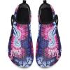 WateLves Water Shoes for Women Men Swim Beach Aqua Socks Quick Dry Barefoot House Slippers Travel Shoes with Adjustable Magic Tape for Pool Diving Boating Yoga Surf(B-dye Blue)