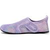 WateLves Water Shoes for Women Men Swim Beach Aqua Socks Quick Dry Barefoot House Slippers Travel Shoes with Adjustable Magic Tape for Pool Diving Boating Yoga Surf(B-scale Purple)