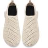 WateLves Water Shoes for Women Men Swim Beach Aqua Socks Quick Dry Barefoot House Slippers Travel Shoes with Adjustable Magic Tape for Pool Diving Boating Yoga Surf(A-beige)