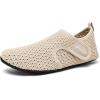 WateLves Water Shoes for Women Men Swim Beach Aqua Socks Quick Dry Barefoot House Slippers Travel Shoes with Adjustable Magic Tape for Pool Diving Boating Yoga Surf(A-beige)