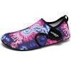 WateLves Water Shoes for Women Men Swim Beach Aqua Socks Quick Dry Barefoot House Slippers Travel Shoes with Adjustable Magic Tape for Pool Diving Boating Yoga Surf(B-dye Blue)