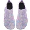 WateLves Water Shoes for Women Men Swim Beach Aqua Socks Quick Dry Barefoot House Slippers Travel Shoes with Adjustable Magic Tape for Pool Diving Boating Yoga Surf(B-scale Purple)