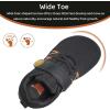 WateLves Wide Toddler Barefoot Shoes Little Kids Boys Girls Walking Tennis Sneakers with Breathable Mesh Zero Drop Sole Adjustable Strap(Black)