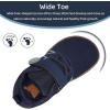 WateLves Wide Toddler Barefoot Shoes Little Kids Boys Girls Walking Tennis Sneakers with Breathable Mesh Zero Drop Sole Adjustable Strap(Dark Blue)
