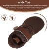 WateLves Wide Toddler Barefoot Shoes Little Kids Boys Girls Walking Tennis Sneakers with Breathable Mesh Zero Drop Sole Adjustable Strap(Dark Brown)