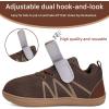 WateLves Wide Toddler Barefoot Shoes Little Kids Boys Girls Walking Tennis Sneakers with Breathable Mesh Zero Drop Sole Adjustable Strap(Dark Brown)