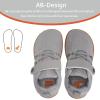 WateLves Wide Toddler Barefoot Shoes Little Kids Boys Girls Walking Tennis Sneakers with Breathable Mesh Zero Drop Sole Adjustable Strap(Light Gray)