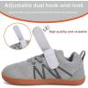 WateLves Wide Toddler Barefoot Shoes Little Kids Boys Girls Walking Tennis Sneakers with Breathable Mesh Zero Drop Sole Adjustable Strap(Light Gray)