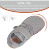WateLves Wide Toddler Barefoot Shoes Little Kids Boys Girls Walking Tennis Sneakers with Breathable Mesh Zero Drop Sole Adjustable Strap(Light Gray)