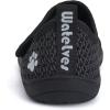 WateLves Wide Toddler Water Shoes Boys Girls Barefoot Shoes Lightweight Beach Swim Zero Drop Sole Summer Aqua Sandals(Black Gray)