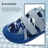 WateLves Wide Toddler Water Shoes Kids Barefoot Beach Swim Aqua Shoes Boys Girls Breathable Mesh Walking Hook and Loop Sneakers(Blue Shark)