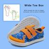 WateLves Wide Toddler Water Shoes Kids Barefoot Beach Swim Aqua Shoes Boys Girls Breathable Mesh Walking Hook and Loop Sneakers(Blue/Yellow)