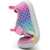 WateLves Wide Toddler Water Shoes Kids Barefoot Beach Swim Aqua Shoes Boys Girls Breathable Mesh Walking Hook and Loop Sneakers(Colourful Fishscales)