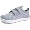 WateLves Wide Toddler Water Shoes Kids Barefoot Beach Swim Aqua Shoes Boys Girls Breathable Mesh Walking Hook and Loop Sneakers(Light Gray)