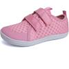 WateLves Wide Toddler Water Shoes Kids Barefoot Beach Swim Aqua Shoes Boys Girls Breathable Mesh Walking Hook and Loop Sneakers(Pink)