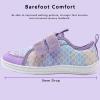 WateLves Wide Toddler Water Shoes Kids Barefoot Beach Swim Aqua Shoes Boys Girls Breathable Mesh Walking Hook and Loop Sneakers(Purple Fishscales)
