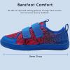 WateLves Wide Toddler Water Shoes Kids Barefoot Beach Swim Aqua Shoes Boys Girls Breathable Mesh Walking Hook and Loop Sneakers(Red Blue)