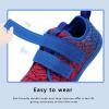 WateLves Wide Toddler Water Shoes Kids Barefoot Beach Swim Aqua Shoes Boys Girls Breathable Mesh Walking Hook and Loop Sneakers(Red Blue)
