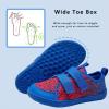 WateLves Wide Toddler Water Shoes Kids Barefoot Beach Swim Aqua Shoes Boys Girls Breathable Mesh Walking Hook and Loop Sneakers(Red Blue)