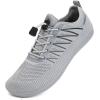 WateLves Wide Water Shoes Mens Womens Beach-Swim-Aqua-Barefoot Shoes Breathable & Non-Slip & Optimal Relaxation Walking Sneakers(Grey)