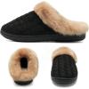 WateLves Women’s Slippers Comfort Memory Foam House Slippers Plush Lining Bedroom Shoes for Indoor & Outdoor(Black/Brown)